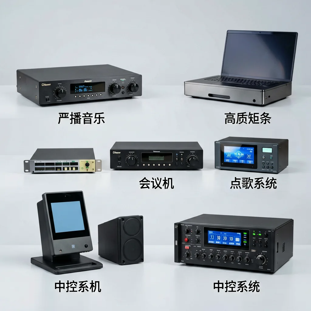 背景音乐广播系统、会议系统、点歌机系统、中控矩阵
